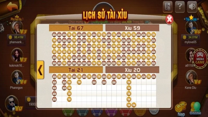 Theo dõi lịch sử để tìm ra quy tắc cá cược dễ dàng tại game bài 68