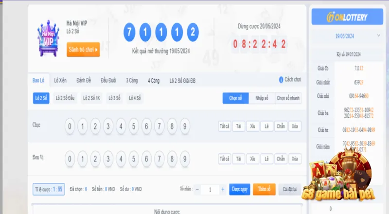 Với xổ số VIP, người chơi tiến hành lựa chọn các con số may mắn